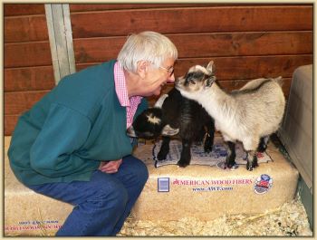 Mom with the goats.